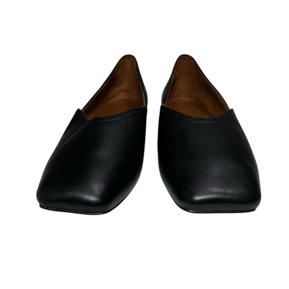 Franco Sarto Adelina Black Leather Square Toe Ballet Flats Size 8.5 - Picture 5 of 12